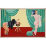 ENGLISH SCHOOL, C1930, ORIGINAL DESIGNS FOR COMIC POSTCARDS, ELEVEN, GOUACHE, 30 X 18.5CM OR THE