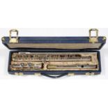A BOOSEY & HAWKES SILVER PLATED FLUTE, MARKED EMPOROR AND COOPER PATTERN, CASED Good condition
