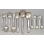 MISCELLANEOUS SILVER TEA AND OTHER SPOONS, WILLIAM IV AND LATER, 5OZS Wear consistent with age