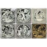 FIVE MINTONS CHINA WORKS,EARLY ENGLISH HISTORY SERIES 6" WALL TILES DESIGNED BY JOHN MOYR SMITH,