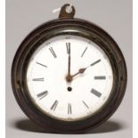 A GEORGE III MAHOGANY SEDAN CLOCK, ROBERT POMROY CAMBERWELL, LATE 18TH C, THE MOVEMENT WITH ARCHED