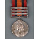 SECOND BOER WAR, SINGLE, QUEEN'S SOUTH AFRICA MEDAL, THREE CLASPS, CAPE COLONY, ORANGE FREE STATE