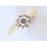 A DIAMOND SOLITAIRE RING, ILLUSION SET IN 18CT GOLD, BIRMINGHAM 1975, 3.5G, SIZE M Good condition