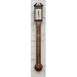A  MAHOGANY  AND INLAID EXPOSED TUBE CISTERN  BAROMETER, 20TH C,  IN GEORGE III STYLE, P COLINS