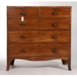 A REGENCY MAHOGANY CHEST OF DRAWERS, C1820, THE 'CADDY' TOP WITH EBONISED INLAID LINE ABOVE TWO