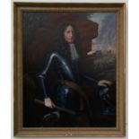 AFTER SIR PETER LELY -PORTRAIT OF KING WILLIAM III, OIL ON CANVAS, 123 X 100CM A20th c furnishing