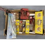 THREE PELHAM PUPPETS, BOXED, AIRFIX KIT - CONCORDE, TINPLATE TOY CRANE AND OTHER VINTAGE TOYS,