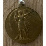 WWI VICTORY MEDAL 1649 GNR P H J HUSBANDS RA Lacks ring