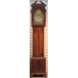AN ENGLISH MAHOGANY EIGHT DAY LONGCASE CLOCK, C1900, THE 12 INCH BREAKARCHED BRASS DIAL WITH