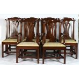 A SET OF TEN MAHOGANY DINING CHAIRS IN CHIPPENDALE STYLE, MID 20TH C, WITH SHAPED TOP RAILS AND