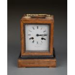 A FRENCH ROSEWOOD AND LINE INLAID MANTEL CLOCK,   LOGE A PARIS 7851, MID 19TH C,THE BELL STRIKING