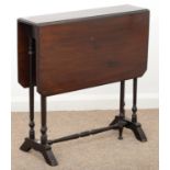 AN EDWARDIAN MAHOGANY SUTHERLAND TABLE, C1910, 70CM H; 83 X 68CM; A SWISS ROSEWOOD, INLAID AND
