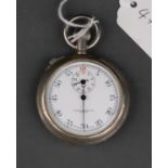 A WWI BRITISH MILITARY ISSUE NICKEL PLATED KEYLESS LEVER STOPWATCH, H WILLIAMSON LIMITED LONDON,