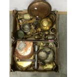 MISCELLANEOUS VICTORIAN COPPER AND LATER COPPER, BRASS AND OTHER METALWARE, INCLUDING WARMING PAN,