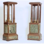 A PAIR OF GILTMETAL MOUNTED MAHOGANY-STAINED STANDS, 20TH C, IN EMPIRE STYLE, THE RECTANGULAR TOP