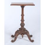 A VICTORIAN WALNUT OCCASIONAL TABLE, C1860, THE EBONY LINE INLAID AND BUTTERFLY VENEERED