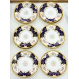 A SET OF TEN COALPORT BLUE BATWING PATTERN DESSERT PLATES, EARLY 20TH C, 22.5CM DIA, PRINTED MARK,