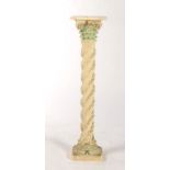 A DECORATIVE RESIN TORCHERE, MODERN, OF SPIRAL MOULDED LEAFY FORM, WITH CORINTHIAN STYLE CAPITAL AND