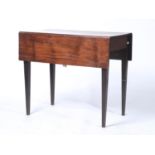 A GEORGE III MAHOGANY PEMBROKE TABLE, EARLY 19TH C, WITH WELL FIGURED TOP, A FULL LENGTH DRAWER TO