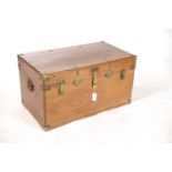 A CHINESE CAMPHOR WOOD TRUNK, SECOND QUARTER 20TH C, WITH BRASS HASP, CATCHES AND ANGLES,