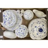 A QUANTITY OF ROYAL COPENHAGEN  DINNER WARE INCLUDING SAUCEBOAT, LARGE TUREEN AND COVER, PAINTED