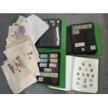 POSTAGE STAMPS. MISCELLANEOUS RANGES OF MINT AND USED GREAT BRITAIN AND FOREIGN IN ALBUMS ON LEAVES,