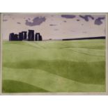 JOHN BRUNSDON, ARCA (1933-2014) STONEHENGE, 1977,  AQUATINT WITH MARGINS, SIGNED BY THE ARTIST IN