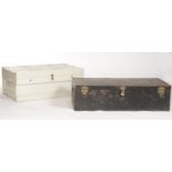 A ZINC LINED WOOD TRUNK, THE MARSHALL IMPROVED AIR & WATER-TIGHT CHEST, PATENT NO 114962, 1917-1933,