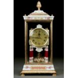 A DECORATIVE GILTMETAL AND PORCELAIN ANNIVERSARY CLOCK, LATE 20TH C, 47CM H Good condition