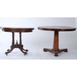 A VICTORIAN MAHOGANY BREAKFAST OR CENTRE TABLE, THE TOP MOULDED LIP ABOVE A TAPERED OCTAGONAL
