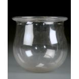 AN ENGLISH GLASS LEECH JAR, EARLY 19TH C, WITH FOLDED RIM, 19.5CM H Lacks foot