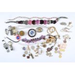 MISCELLANEOUS VINTAGE AND MODERN COSTUME JEWELLERY AND WRISTWATCHES