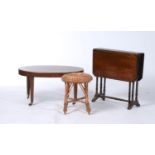 A GEORGE III  OVAL MAHOGANY WINE COOLER-STAND, EARLY 19TH C, ADAPTED AS AN OCCASIONAL TABLE, ON