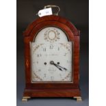 A REGENCY MAHOGANY MAHOGANY BRACKET CLOCK, AQUILA BARBER, BRISTOL, THE BREAKARCHED PAINTED DIAL WITH