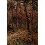 JOHN HALFORD ROSS (1866-1909) RABBITS IN A WOOD; A WOODLAND PATH, A PAIR, BOTH SIGNED,