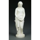 A COPELAND PARIAN WARE FIGURE OF MAIDENHOOD AFTER THE SCULPTURE BY EDGAR G PAPWORTH JNR, C1861, WITH