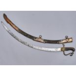 AN ENGLISH OFFICER'S SABRE, C1800 THE BLUED GILT BLADE ETCHED WITH TROPHIES AND FOLIAGE, INSCRIBED S