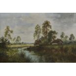 L RICHARDS (FL, C1920S) - LANDSCAPES, A SET OF THREE, ALL SIGNED, OIL ON CANVAS, 39 X 59.5CM