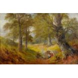 GEORGE TURNER (1841-1910)  THE GIPSY CAMP IRETON WOODS NEAR DERBY  SIGNED, SIGNED AGAIN, DATED