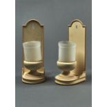 A PAIR OF COLEFAX & FOWLER CREAM AND STONE PAINTED BRASS DITCHLEY WALL LIGHTS,  LATE 20TH C, THE