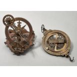 A BRASS REPLICA EARLY 18TH CENTURY UNIVERSAL MECHANICAL EQUINOCTIAL DIAL, 20TH C, ENGRAVED WITH