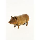 A BRASS PIG NOVELTY VESTA CASE, LATE 19TH C 46MM L Condition reportLacks wire tail, otherwise good
