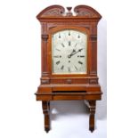 A VICTORIAN OAK BRACKET CLOCK AND BRACKET, J DERDUN 21 FENCHURCH STREET LONDON, THE ENGRAVED AND