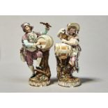 A PAIR OF MEISSEN, MARCOLINI,  FIGURES OF WINEMAKERS, C1800, MODELLED BY MICHEL VICTOR ACIER IN