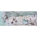 GES WILSON (1954 - ) - EDGES: SMALL CAVE, OIL ON BOARD, 20 X 50CM Condition reportGood condition