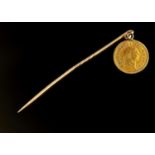 GOLD COIN. THIRD GUINEA 1804, SUSPENDED FROM A GOLD STICKPIN, 4G Condition report