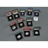SILVER COINS. TEN UNITED KINGDOM PROOF SILVER COMMEMORATIVE COINS, ALL EIIR, COMPRISING £2 (7), £