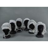 SIX VARIOUS ANTIQUE LACE BONNETS, FRENCH, LATE 19TH/EARLY 20TH C Condition reportAs a lot in good