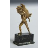 A MINIATURE GILT BRONZE STATUETTE OF HERCULES CARRYING THE ERYMANTHIAN BOAR AFTER GIAMBOLOGNA,