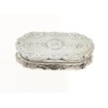 A VICTORIAN SILVER VINAIGRETTE, FOLIATE CHASED AND ENGINE TURNED, WITH LEAFY SCROLLING GRILLE,